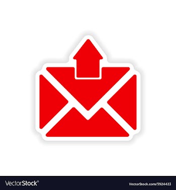 Icon sticker realistic design on paper email vector image