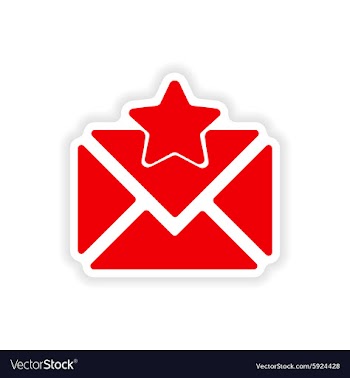 Icon sticker realistic design on paper email vector image