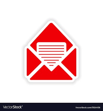 Icon sticker realistic design on paper email vector image