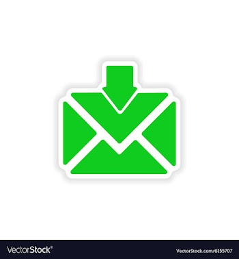 Icon sticker realistic design on paper email vector image