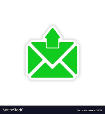 Icon sticker realistic design on paper email vector image