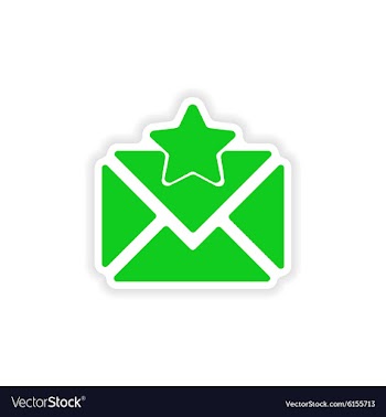 Icon sticker realistic design on paper email vector image