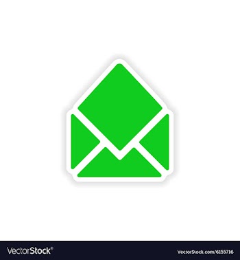 Icon sticker realistic design on paper email vector image