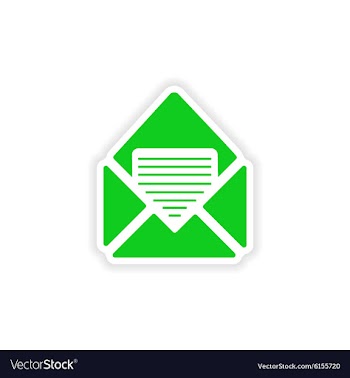 Icon sticker realistic design on paper email vector image