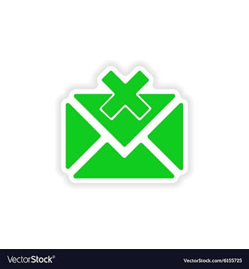 Icon sticker realistic design on paper email vector image