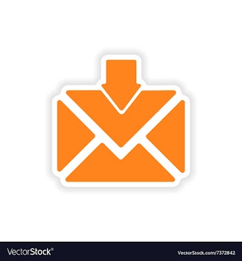 Icon sticker realistic design on paper email vector image
