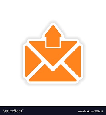 Icon sticker realistic design on paper email vector image