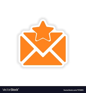 Icon sticker realistic design on paper email vector image