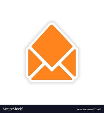 Icon sticker realistic design on paper email vector image