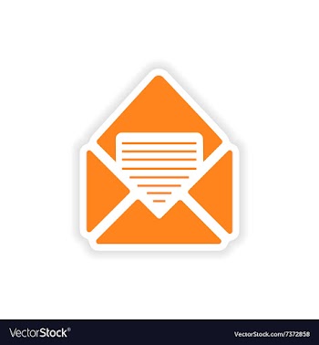 Icon sticker realistic design on paper email vector image