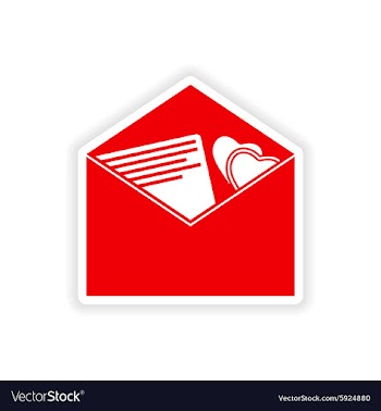 Icon sticker realistic design on paper envelope vector image