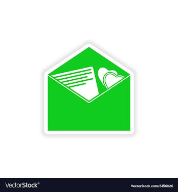 Icon sticker realistic design on paper envelope vector image