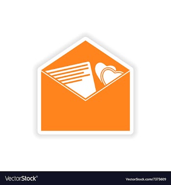 Icon sticker realistic design on paper envelope vector image