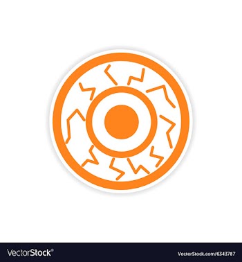 Icon sticker realistic design on paper eye vector image