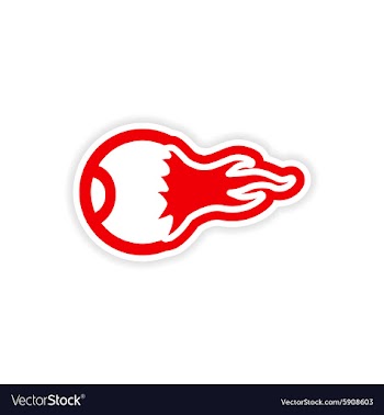Icon sticker realistic design on paper eyeball vector image