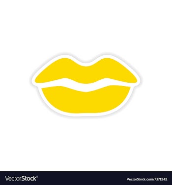 Icon sticker realistic design on paper female lips vector image