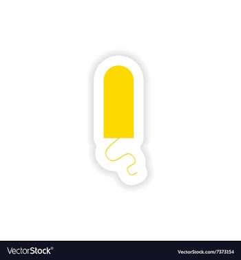 Icon sticker realistic design on paper female swab vector image