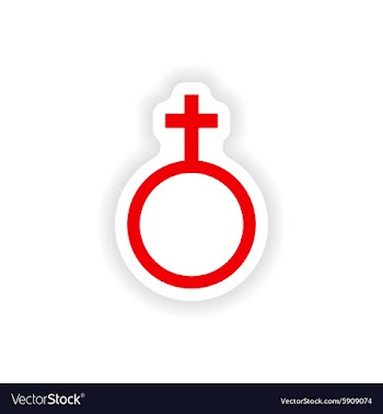 Icon sticker realistic design on paper female vector image