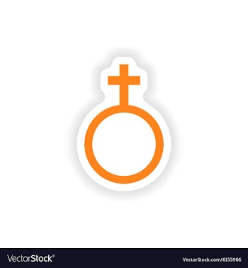 Icon sticker realistic design on paper female vector image