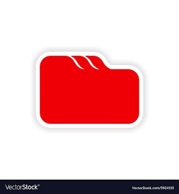 Icon sticker realistic design on paper file folder vector image