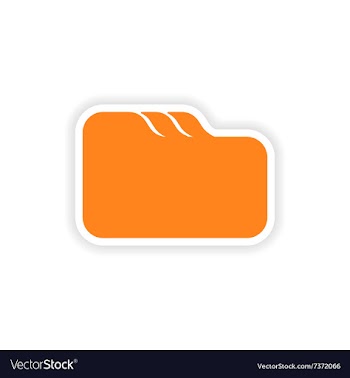 Icon sticker realistic design on paper file folder vector image