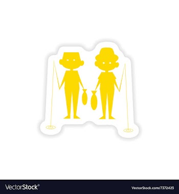 Icon sticker realistic design on paper fishing vector image