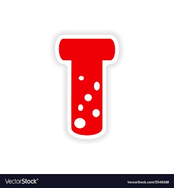 Icon sticker realistic design on paper flask vector image