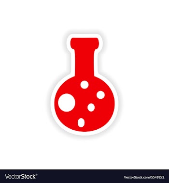 Icon sticker realistic design on paper flask vector image