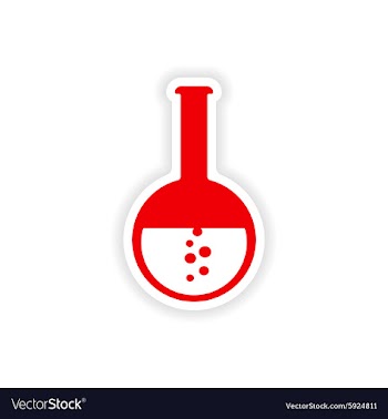 Icon sticker realistic design on paper flask vector image