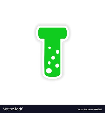 Icon sticker realistic design on paper flask vector image