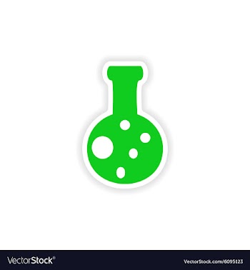 Icon sticker realistic design on paper flask vector image