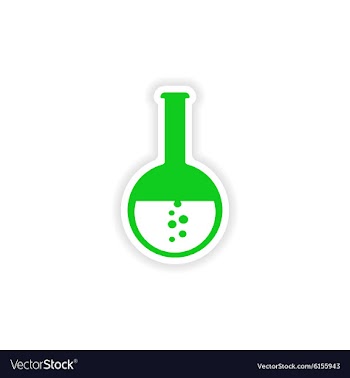 Icon sticker realistic design on paper flask vector image
