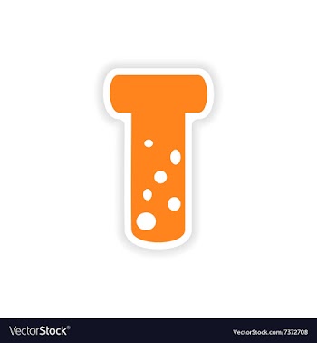 Icon sticker realistic design on paper flask vector image