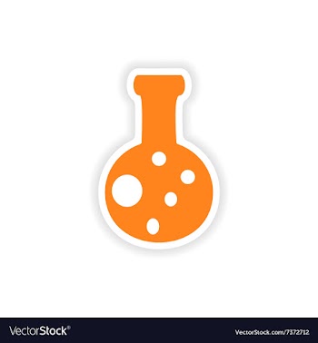 Icon sticker realistic design on paper flask vector image