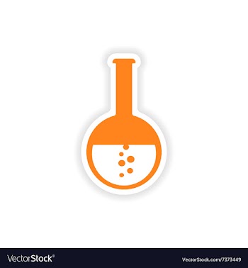 Icon sticker realistic design on paper flask vector image