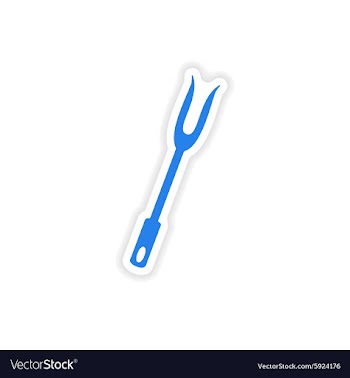 Icon sticker realistic design on paper fork vector image