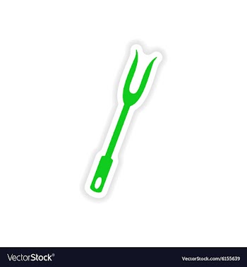 Icon sticker realistic design on paper fork vector image