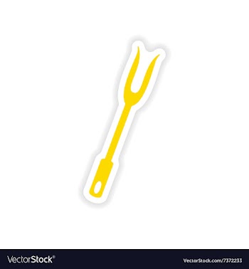 Icon sticker realistic design on paper fork vector image