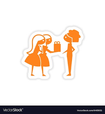 Icon sticker realistic design on paper Friend gift vector image