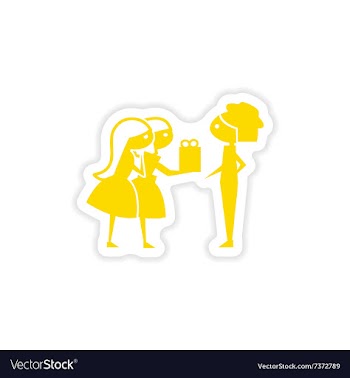 Icon sticker realistic design on paper Friend gift vector image