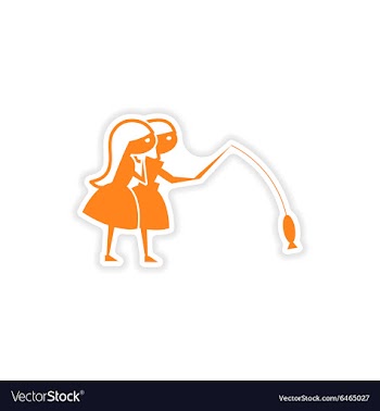 Icon sticker realistic design on paper friend vector image