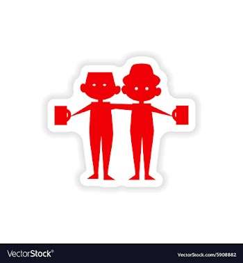 Icon sticker realistic design on paper friends vector image