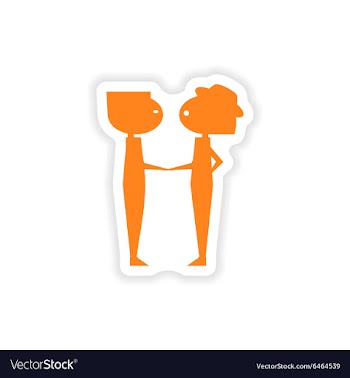 Icon sticker realistic design on paper friends vector image