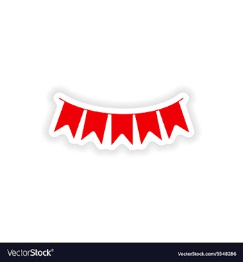 Icon sticker realistic design on paper garland vector image