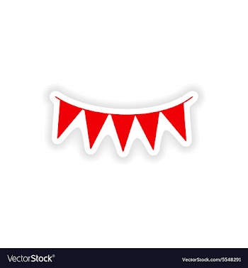 Icon sticker realistic design on paper garland vector image