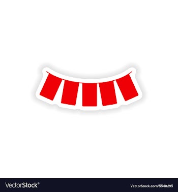 Icon sticker realistic design on paper garland vector image