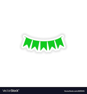 Icon sticker realistic design on paper garland vector image