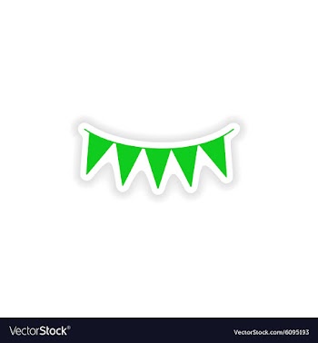 Icon sticker realistic design on paper garland vector image
