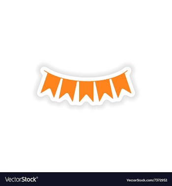 Icon sticker realistic design on paper garland vector image