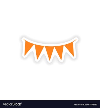 Icon sticker realistic design on paper garland vector image